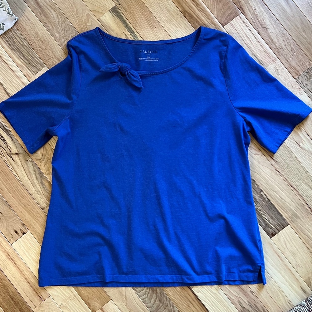 Talbots Blue Short Sleeve Blouse